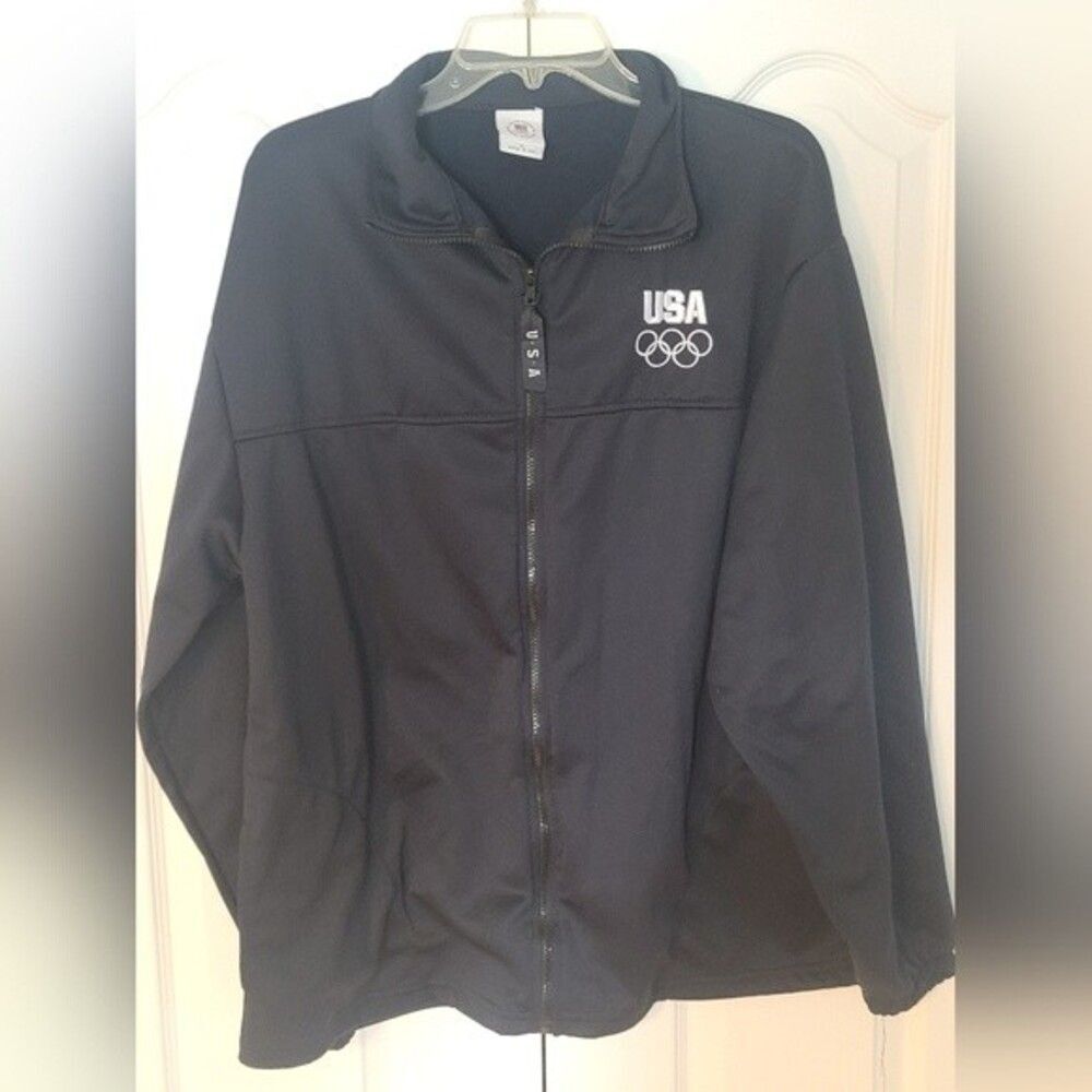 USA Olympics Commitee Front Zip Jacket Size XL Made in USA